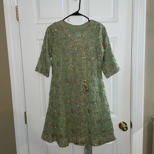 3 piece light green shalwar kameez